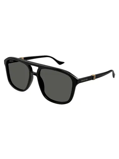 Gucci Men's Running Web GG1494S 57MM Navigator Sunglasses | Thumbnail 1
