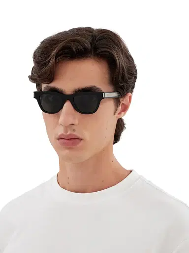 Saint Laurent Men's Naked Wirecore Arrow 47MM Square Sunglasses - Black | Thumbnail 2