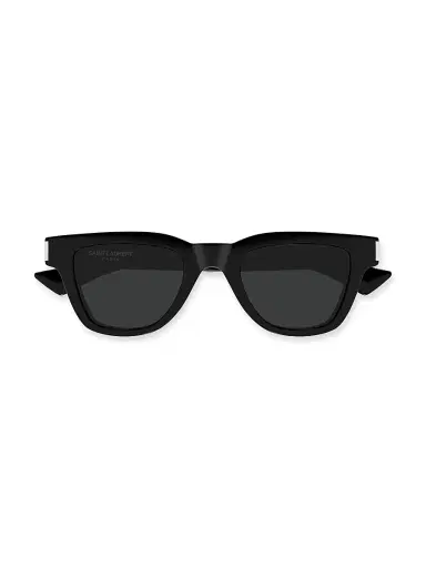 Saint Laurent Men's Naked Wirecore Arrow 47MM Square Sunglasses - Black | Thumbnail 3
