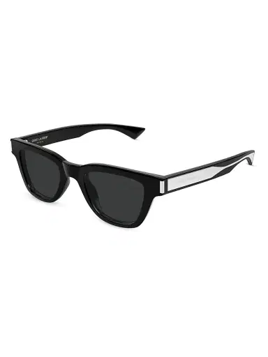 Saint Laurent Men's Naked Wirecore Arrow 47MM Square Sunglasses - Black | Thumbnail 1