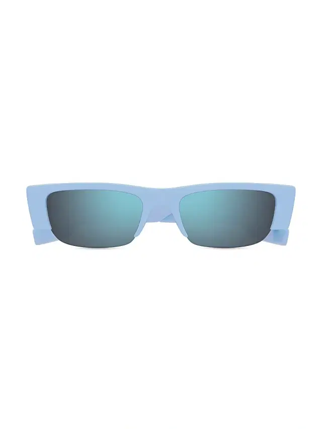 McQueen Men's Graffiti 54MM Mirrored Acetate Sunglasses - Light Blue