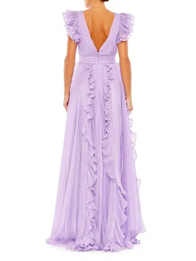 Mac Duggal Women's Ieena One Ruffled Chiffon A-Line Gown - Lilac - Size 20 | Thumbnail 2 Mac Duggal Women's Ieena One Ruffled Chiffon A-Line Gown - Lilac - Size 20 | Thumbnail 2