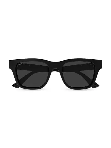 Gucci Men's Subtle Web Sporty 52MM Square Sunglasses - Black | Thumbnail 2