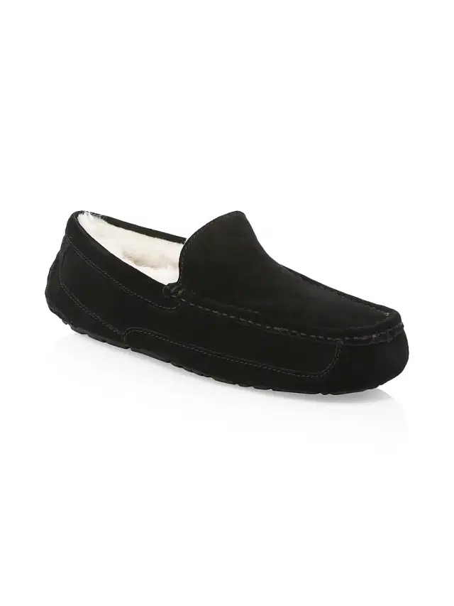 Men's Ascot Suede Slippers - Black