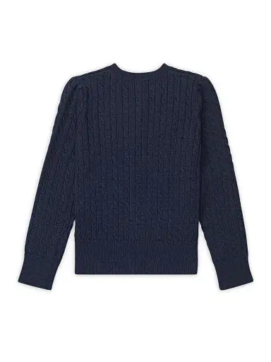 Polo Ralph Lauren Girl's Cable-Knit Cotton Cardigan - Hunter Navy - Size 3 | Thumbnail 2 Polo Ralph Lauren Girl's Cable-Knit Cotton Cardigan - Hunter Navy - Size 3 | Thumbnail 2