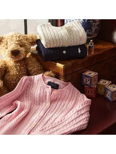 Polo Ralph Lauren Girl's Cable-Knit Cotton Cardigan - Hunter Navy - Size 3 | Thumbnail 6 Polo Ralph Lauren Girl's Cable-Knit Cotton Cardigan - Hunter Navy - Size 3 | Thumbnail 6