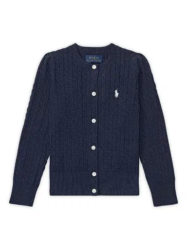 Polo Ralph Lauren Girl's Cable-Knit Cotton Cardigan - Hunter Navy - Size 3 | Thumbnail 1 Polo Ralph Lauren Girl's Cable-Knit Cotton Cardigan - Hunter Navy - Size 3 | Thumbnail 1