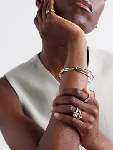 Spinelli Kilcollin Lumin Set Of Three 18-karat Yellow And White Gold Bracelets | Thumbnail 4