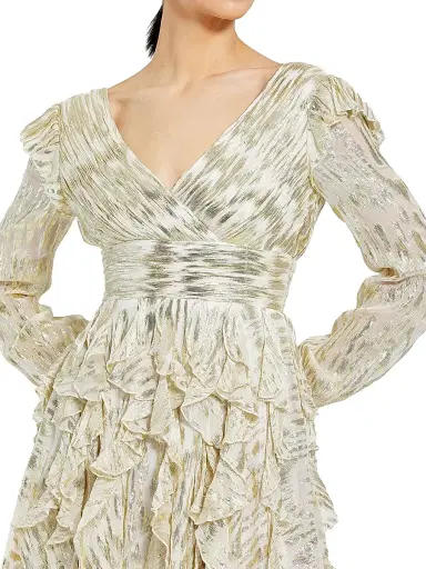 Mac Duggal Women's Ieena Metallic Ruffle Minidress | Thumbnail 4