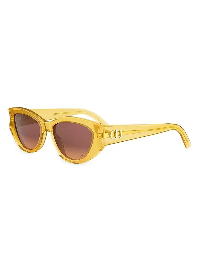 Dior Women's Glow B1I 53MM Oval Lenses - Yellow Brown