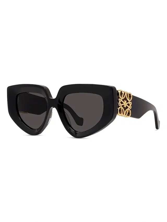 LOEWE Women's Anagram 51MM Geometric Sunglasses - Black Gold Black