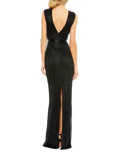 Mac Duggal Women's Beaded V-Neck Column Gown - Black - Size 16 | Thumbnail 2 Mac Duggal Women's Beaded V-Neck Column Gown - Black - Size 16 | Thumbnail 2