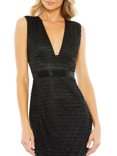 Mac Duggal Women's Beaded V-Neck Column Gown - Black - Size 16 | Thumbnail 3 Mac Duggal Women's Beaded V-Neck Column Gown - Black - Size 16 | Thumbnail 3
