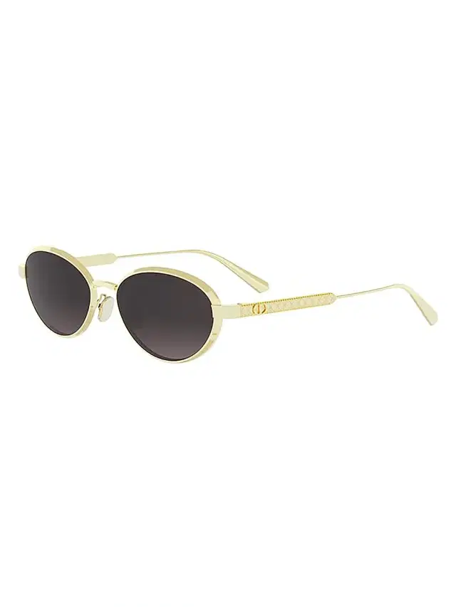 Dior Women's Cannage R1U 53MM Oval Sunglasses - Gold Grey