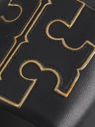 Tory Burch Women's Double-T Monogram Padded Leather Slide Sandals - Dolce De Leche - Size 5 | Thumbnail 3