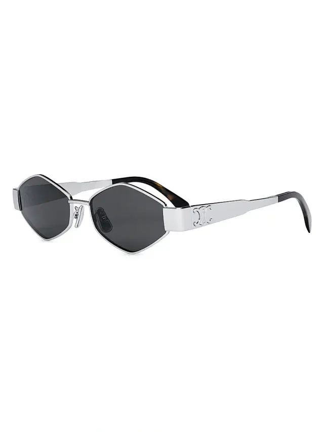 CELINE Women's Metal Triomphe 54MM Geometric Sunglasses - Shiny Palladium