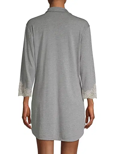 Natori Women's Lux Shangri-La Sleepshirt - Grey - Size XS | Thumbnail 4