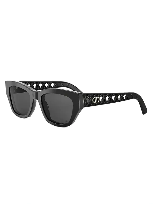 Dior Women's Very S2I 53MM Butterfly Sunglasses - Shiny Black Smoke