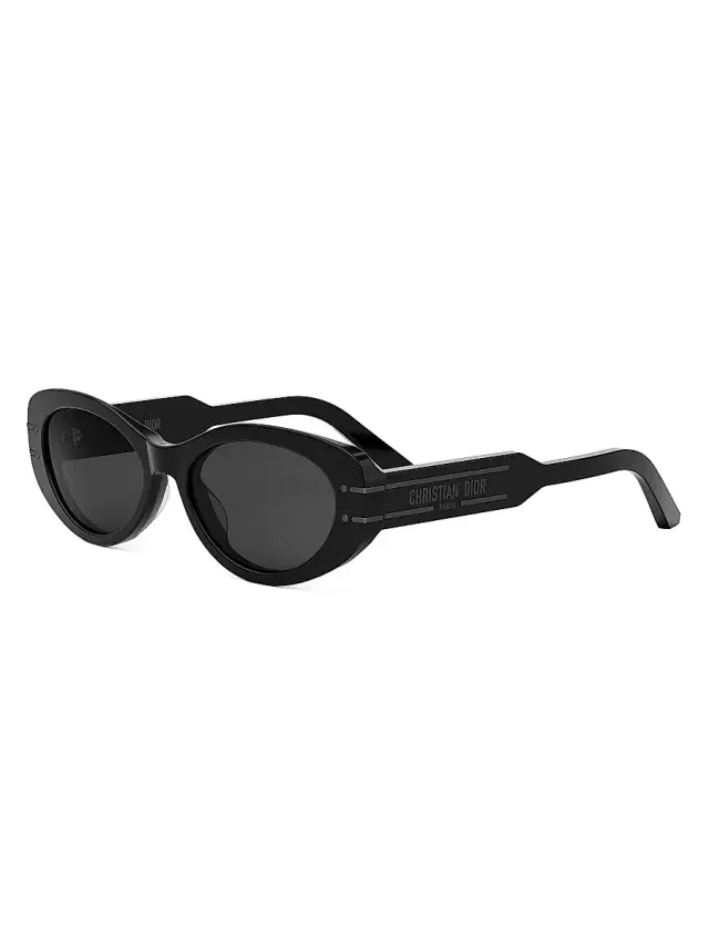 Dior Women's Signature B8U 53MM Butterfly Sunglasses - Dark Grey Black