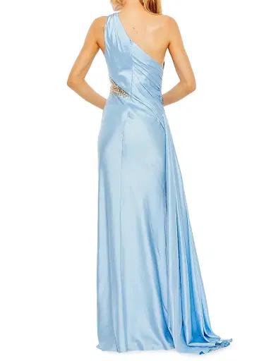 Mac Duggal Women's Satin One-Shoulder Gown - Powder Blue - Size 14 | Thumbnail 3