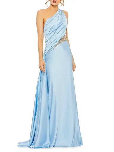Mac Duggal Women's Satin One-Shoulder Gown - Powder Blue - Size 14 | Thumbnail 1