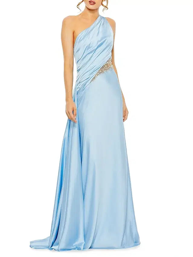 Mac Duggal Women's Satin One-Shoulder Gown - Powder Blue