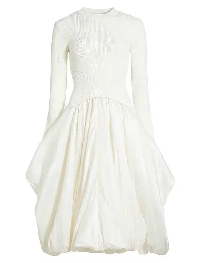 Women's Kenlie Mixed-Media Bubble Skirt Midi-Dress -