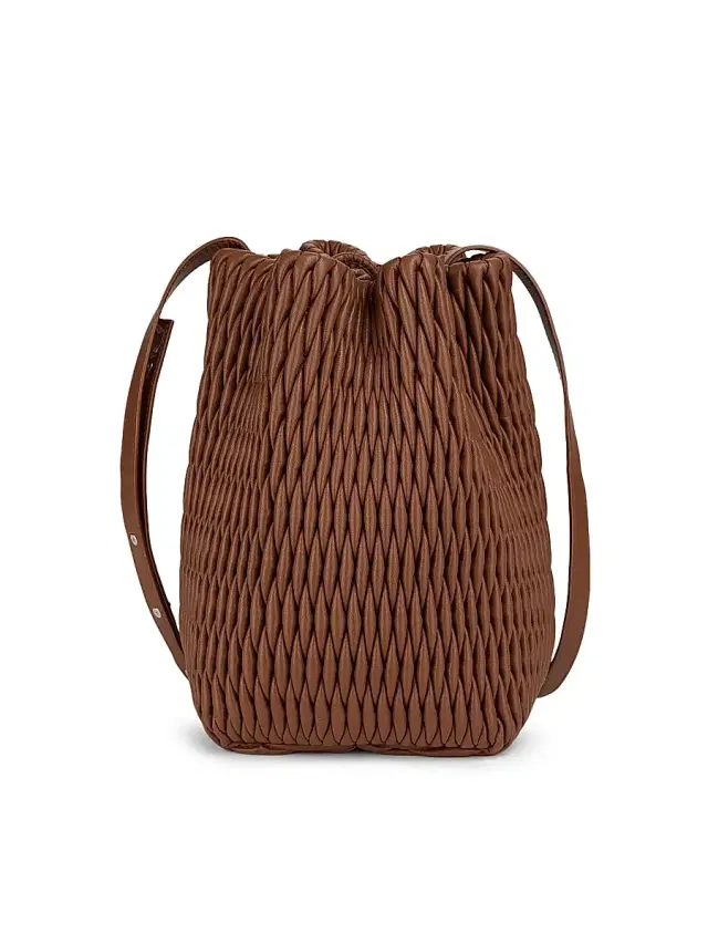 A.L.C. Women's Ivy Smocked Faux Leather Bucket Bag - Chestnut