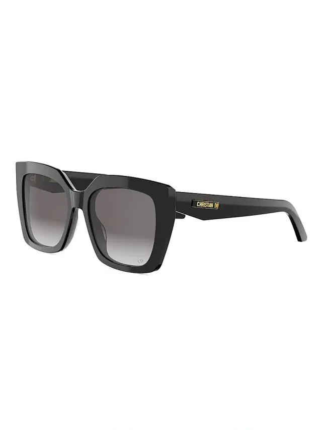 Dior Women's C S5I 55MM Square Sunglasses - Shiny Black And Gradient Smoke