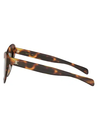 CELINE Women's Triomphe Mini HD 52MM Cat-Eye Sunglasses - Blonde Havana Gradient Brown | Thumbnail 3