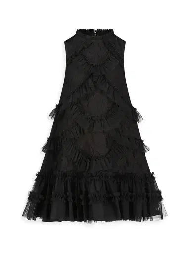Mac Duggal Little Girl's & Girl's Sleeveless High Neck Dress - Black | Thumbnail 1