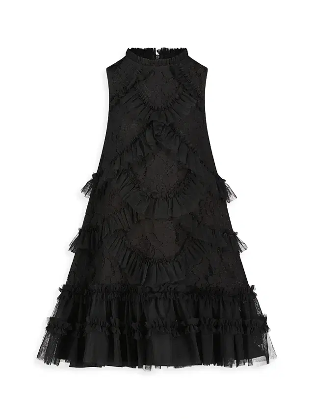 Mac Duggal Little Girl's & Girl's Sleeveless High Neck Dress - Black