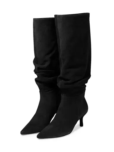 Simkhai Women's Jordi 65MM Suede Slouch Boots - Black | Thumbnail 4