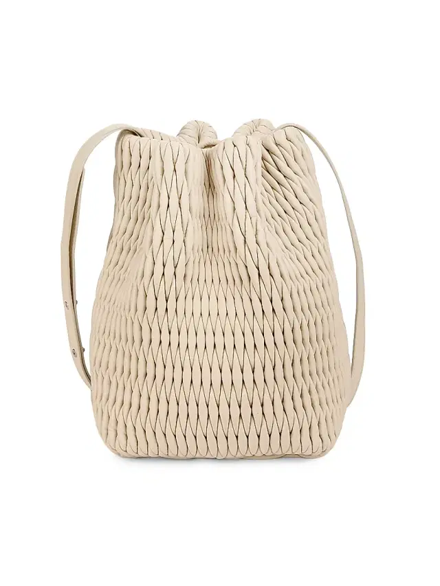 A.L.C. Women's Ivy Smocked Faux Leather Bucket Bag - Champagne