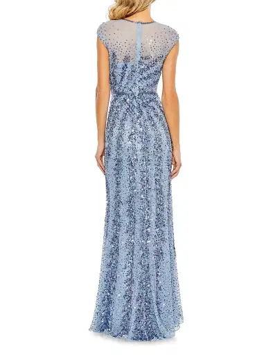 Mac Duggal Women's Sleeveless Beaded & Sequined Gown - French Blue - Size 20 | Thumbnail 3
