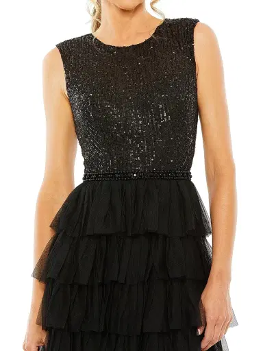 Mac Duggal Women's Sequin Tulle Ruffled Gown | Thumbnail 3