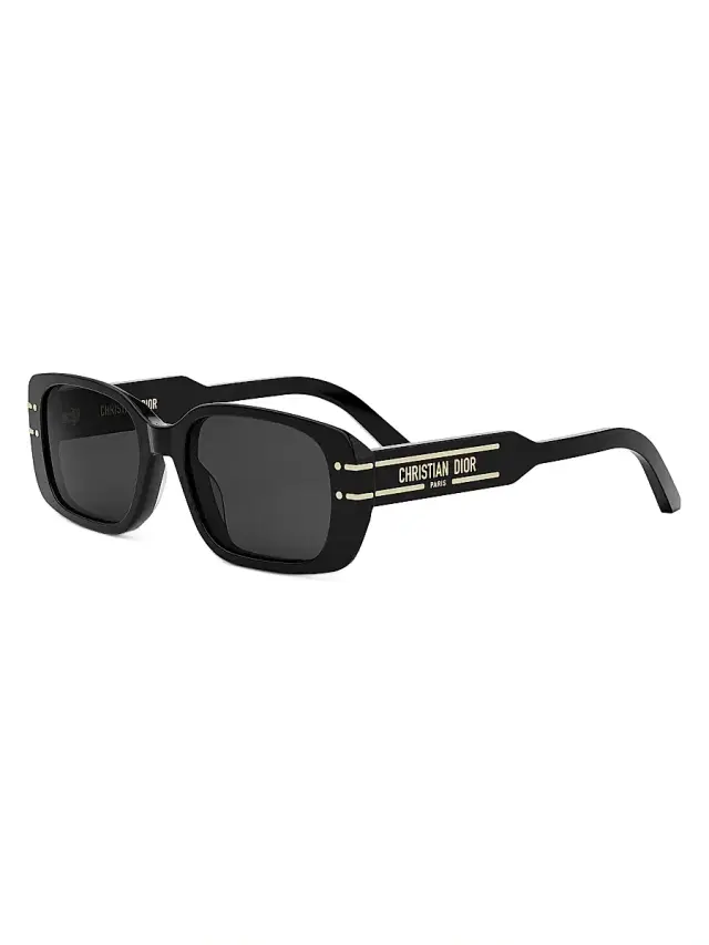 Dior Women's Signature S12I 53MM Rectangular Sunglasses - Dark Grey Black