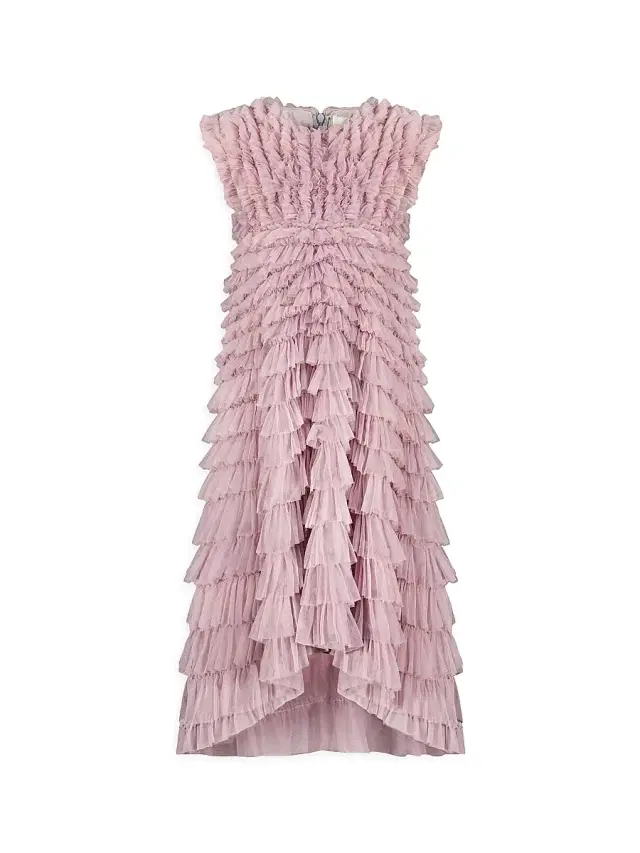 Mac Duggal Little Girl's & Girl's Tiered Tulle Gown - Vintage Lilac