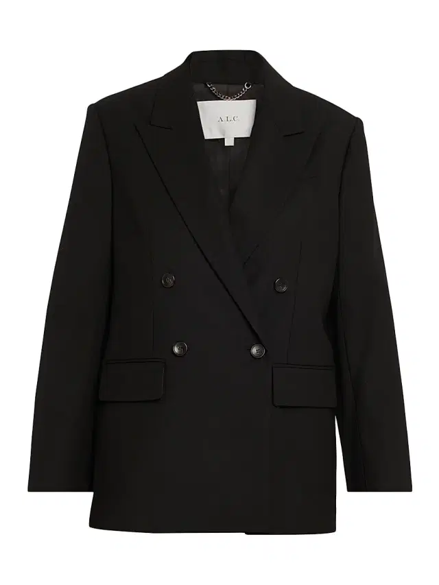 Women's Calla Oversized Double-Breasted Blazer - Black