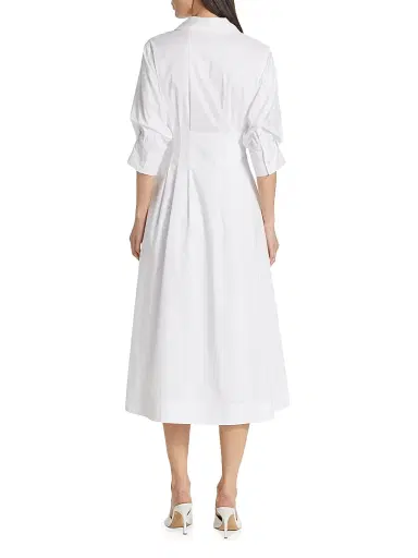 Simkhai Women's Jazz Core Cotton Poplin Pintuck Midi-Dress - White - Size XL | Thumbnail 5 Simkhai Women's Jazz Core Cotton Poplin Pintuck Midi-Dress - White - Size XL | Thumbnail 5