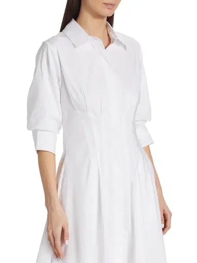 Simkhai Women's Jazz Core Cotton Poplin Pintuck Midi-Dress - White - Size XL | Thumbnail 6 Simkhai Women's Jazz Core Cotton Poplin Pintuck Midi-Dress - White - Size XL | Thumbnail 6