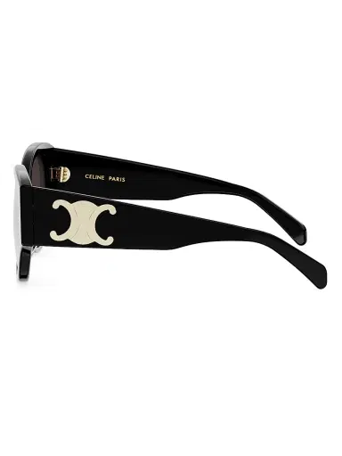 CELINE Women's Maxi Triomphe 55MM Butterfly Sunglasses - Shiny Black Gradient Roviex | Thumbnail 3