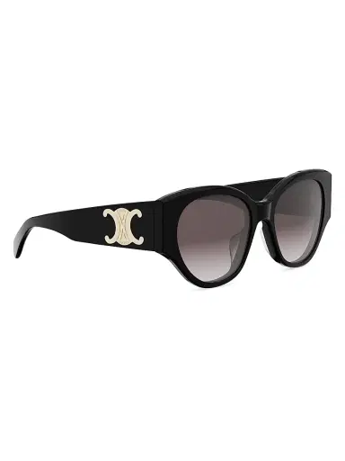 CELINE Women's Maxi Triomphe 55MM Butterfly Sunglasses - Shiny Black Gradient Roviex | Thumbnail 8