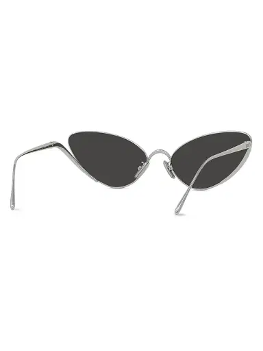Loewe Women's Signature 59MM Cat-Eye Sunglasses - Shiny Palladium Smoke Mirror | Thumbnail 6
