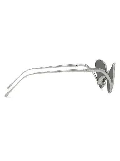 Loewe Women's Signature 59MM Cat-Eye Sunglasses - Shiny Palladium Smoke Mirror | Thumbnail 7