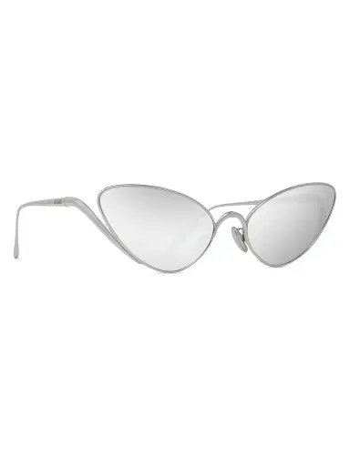 Loewe Women's Signature 59MM Cat-Eye Sunglasses - Shiny Palladium Smoke Mirror | Thumbnail 8