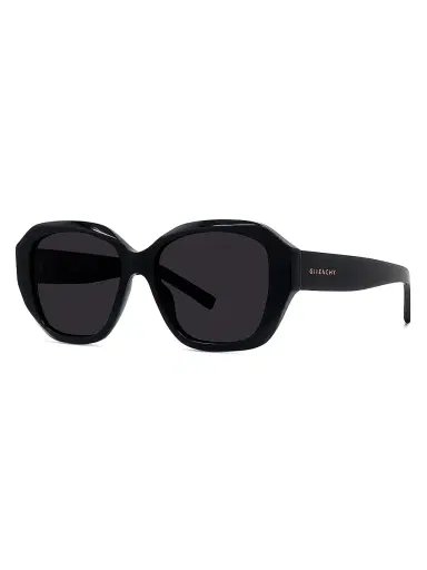 Givenchy Women's GVDay 55MM Round Sunglasses - Shiny Black Smoke | Thumbnail 2
