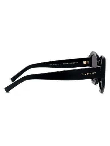 Givenchy Women's GVDay 55MM Round Sunglasses - Shiny Black Smoke | Thumbnail 7