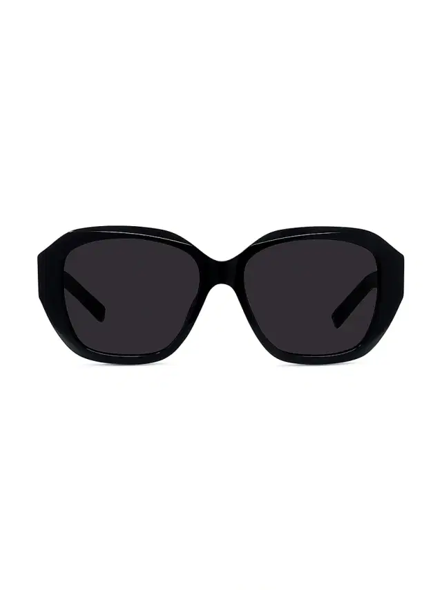 Givenchy Women's GVDay 55MM Round Sunglasses - Shiny Black Smoke