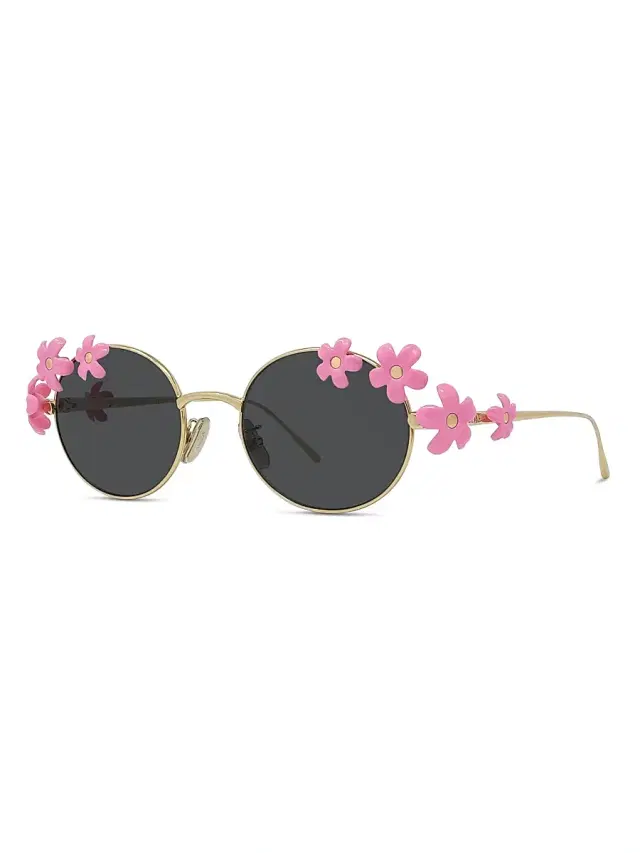 LOEWE Women's  x Paula's Ibiza 51MM Round Sunglasses - Gold Pink Smoke